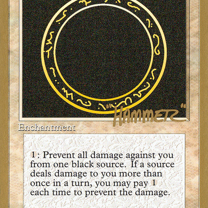 Circle of Protection: Black (Shawn "Hammer" Regnier) (SB) [Pro Tour Collector Set]