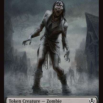 Zombie (0010) // Blood Double-Sided Token [Innistrad Remastered Tokens]