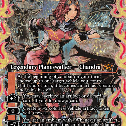 Chandra, Spark Hunter (Showcase Fracture Foil) (Japanese) [Aetherdrift]