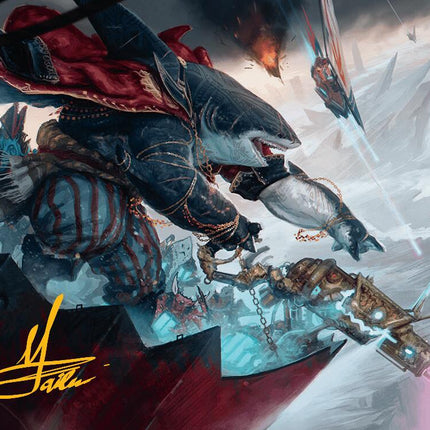 Captain Howler, Sea Scourge Art Card (16/54) (Gold-Stamped Signature) [Aetherdrift Art Series]