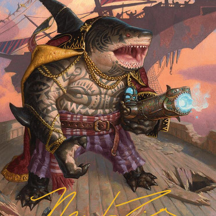 Captain Howler, Sea Scourge Art Card (4/54) (Gold-Stamped Signature) [Aetherdrift Art Series]