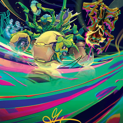 Thundering Broodwagon Art Card (Gold-Stamped Signature) [Aetherdrift Art Series]