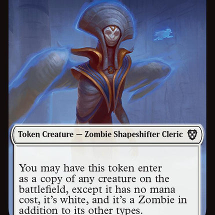 Vizier of Many Faces // Zombie (0003) Double-Sided Token [Aetherdrift Commander Tokens]