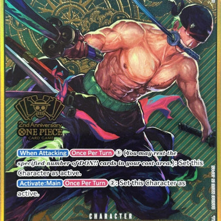 Roronoa Zoro (Japanese Version 2nd Anniversary Set) [One Piece Promotion Cards]