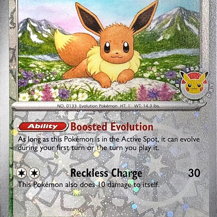 Eevee (074/131) (Pokemon Day 2025) (Reverse Cosmos Holo) [Scarlet & Violet: Prismatic Evolutions]