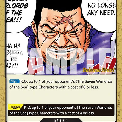 There's No Longer Any Need for the Seven Warlords of the Sea!!! [Royal Blood Release Event Cards]