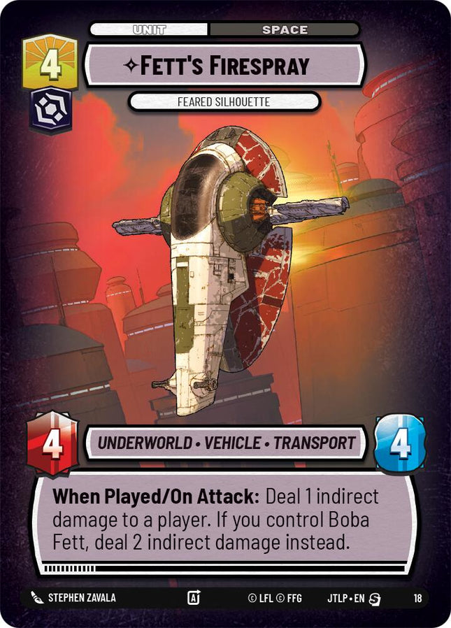 Fett's Firespray - Feared Silhouette (18) (18) [Jump to Lightspeed: Weekly Play]