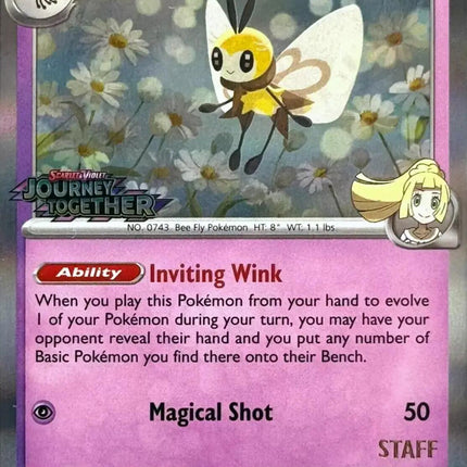 Lillie's Ribombee (183) (Prerelease Staff) [Scarlet & Violet: Black Star Promos]