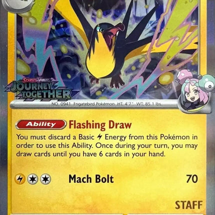 Iono's Kilowattrel (182) (Prerelease Staff) [Scarlet & Violet: Black Star Promos]