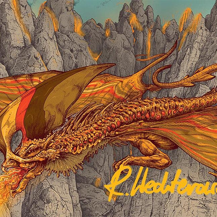 Magmatic Hellkite Art Card (34/54) (Gold-Stamped Signature) [Tarkir: Dragonstorm Art Series]