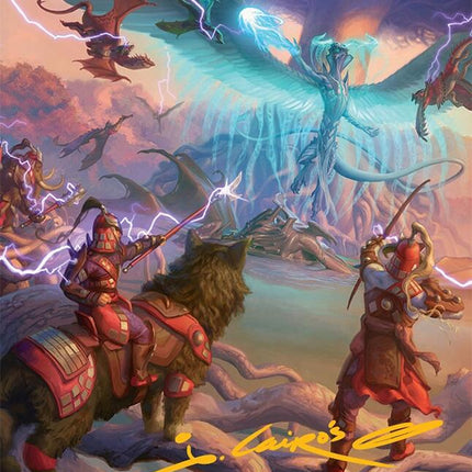 All-Out Assault Art Card (50/54) (Gold-Stamped Signature) [Tarkir: Dragonstorm Art Series]