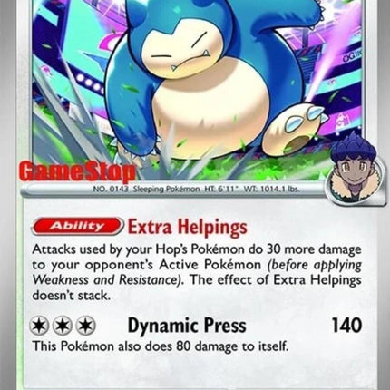 Hop's Snorlax (117/159) (GameStop) (Cosmos Holo) [Scarlet & Violet: Journey Together]