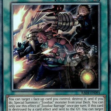 Zoodiac Barrage [RA04-EN091] Prismatic Collector's Rare