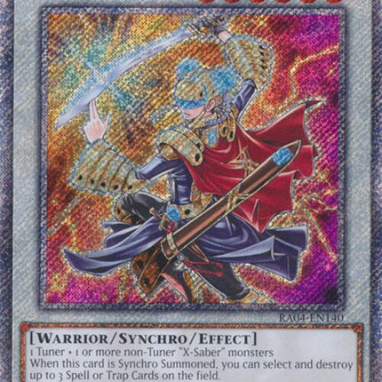 XX-Saber Hyunlei [RA04-EN140] Platinum Secret Rare