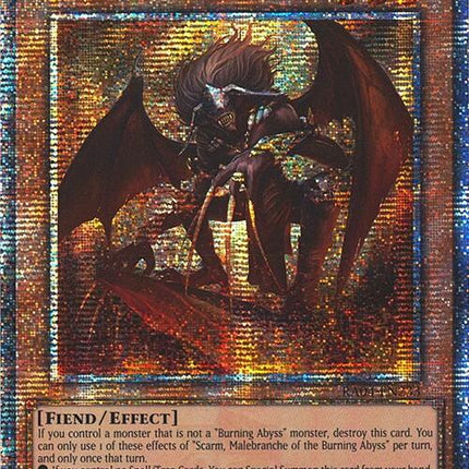 Scarm, Malebranche of the Burning Abyss [RA04-EN233] Quarter Century Secret Rare