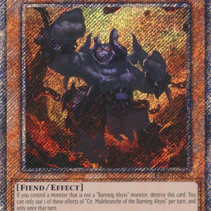 Cir, Malebranche of the Burning Abyss [RA04-EN235] Platinum Secret Rare