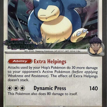 Hop's Snorlax (117/159) (Cosmos Holo) [Scarlet & Violet: Journey Together]