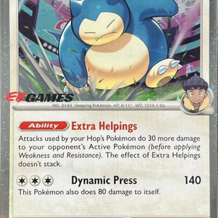 Hop's Snorlax (117/159) (EB Games) (Cosmos Holo) [Scarlet & Violet: Journey Together]