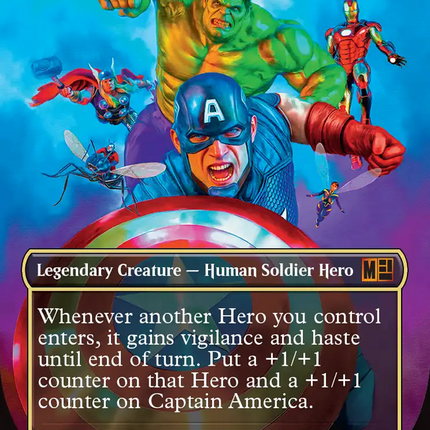 Captain America, Team Leader (Borderless) (Surge Foil) [Marvel Super Heroes Commander]