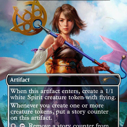 Yuna's Sending Staff - Staff of the Storyteller (Rainbow Foil) [Secret Lair Drop Series]