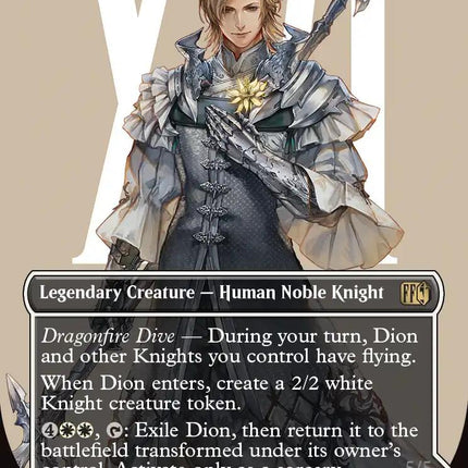 Dion, Bahamut's Dominant // Bahamut, Warden of Light (Borderless) (Surge Foil) [FINAL FANTASY]