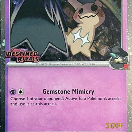 Team Rocket's Mimikyu (087/182) (Prerelease Staff) [Scarlet & Violet: Destined Rivals]
