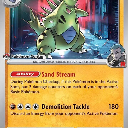 Team Rocket's Tyranitar (096/182) (Pokemon Center Exclusive) [Miscellaneous Cards]