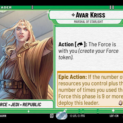 Avar Kriss - Marshal of Starlight (007/264) (007/264) [Legends of the Force]