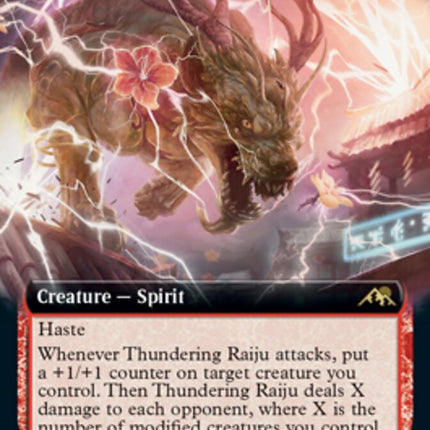 Thundering Raiju (Extended Art) [Kamigawa: Neon Dynasty]