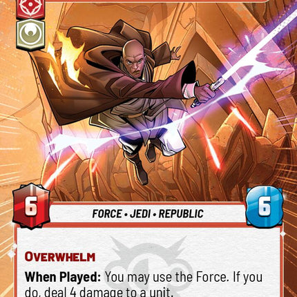 Mace Windu - Leaping into Action (889) (Hyperspace Foil) (889) [Legends of the Force]