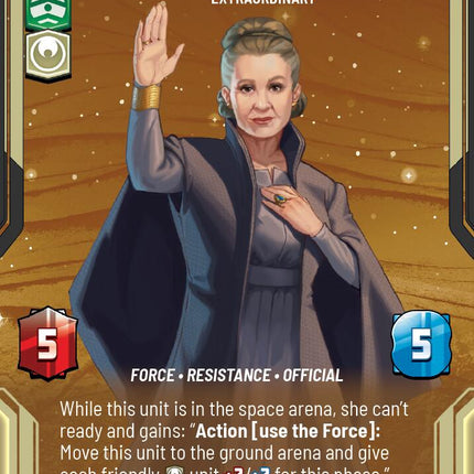 Leia Organa - Extraordinary (1082) (Prestige Foil) (1082) [Legends of the Force]