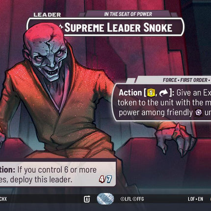 Supreme Leader Snoke - In the Seat of Power (1010) (Showcase) (1010) [Legends of the Force]