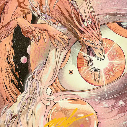 Nova Hellkite Art Card (40/54) (Gold-Stamped Signature) [Edge of Eternities Art Series]