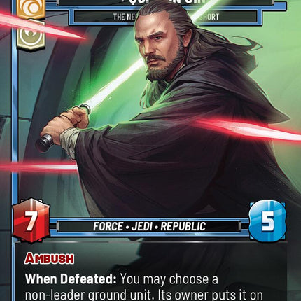 Qui-Gon Jinn (94) - The Negotiations Will Be Short (94) [Organized Play Promos]