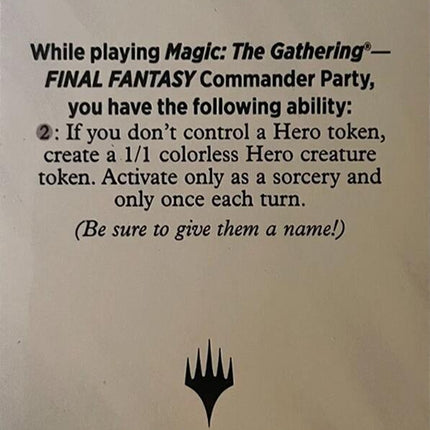 Blank Hero Token [FINAL FANTASY Tokens]