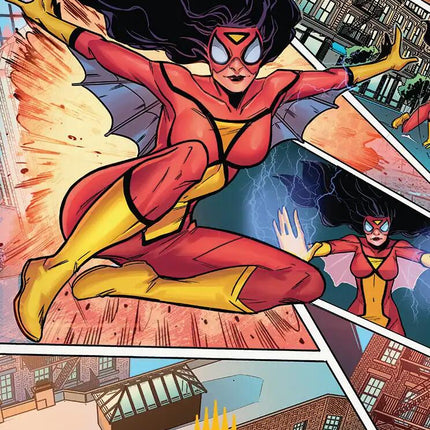 Spider-Woman, Stunning Savior Art Card (Gold-Stamped Planeswalker Symbol) [Marvel's Spider-Man Art Series]