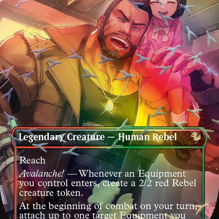 Barret, Avalanche Leader (Borderless) (Chocobo Track Foil) [FINAL FANTASY Commander]