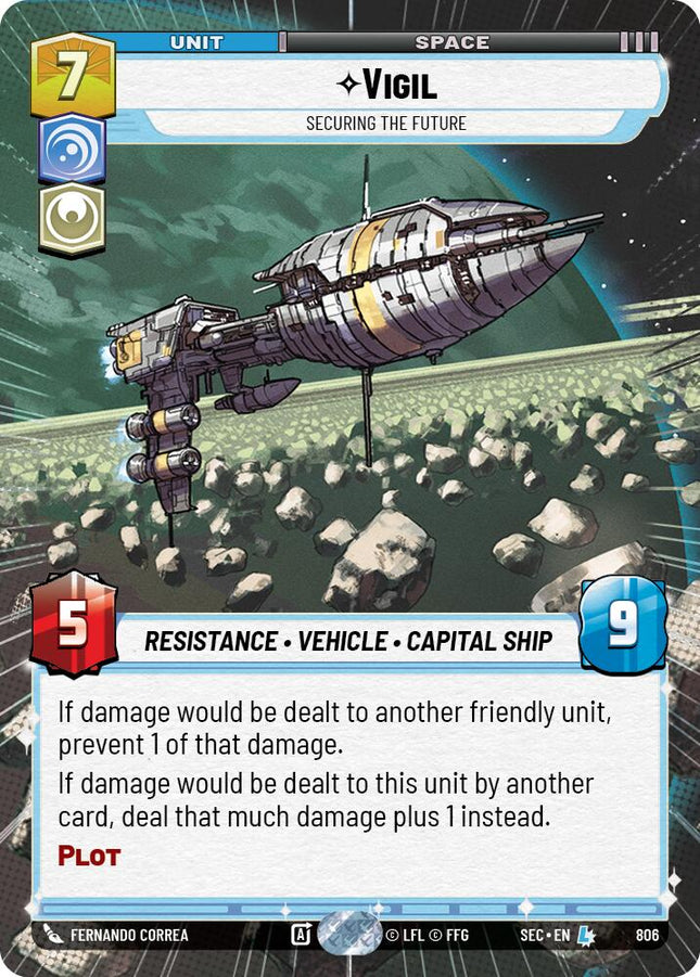 Vigil - Securing the Future (Hyperspace Foil) (806) (806) [Secrets of Power]