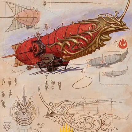 Phoenix Fleet Airship Art Card (Gold-Stamped Planeswalker Symbol) [Avatar: The Last Airbender Art Series]