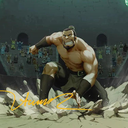 The Boulder, Ready to Rumble Art Card (Gold-Stamped Signature) [Avatar: The Last Airbender Art Series]
