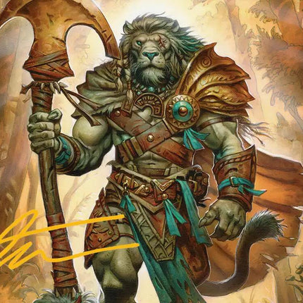 Ajani, Outland Chaperone Art Card (Gold-Stamped Signature) [Lorwyn Eclipsed Art Series]