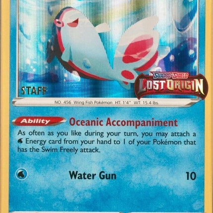 Finneon (SWSH240) (Prerelease Staff) [Sword & Shield: Black Star Promos]