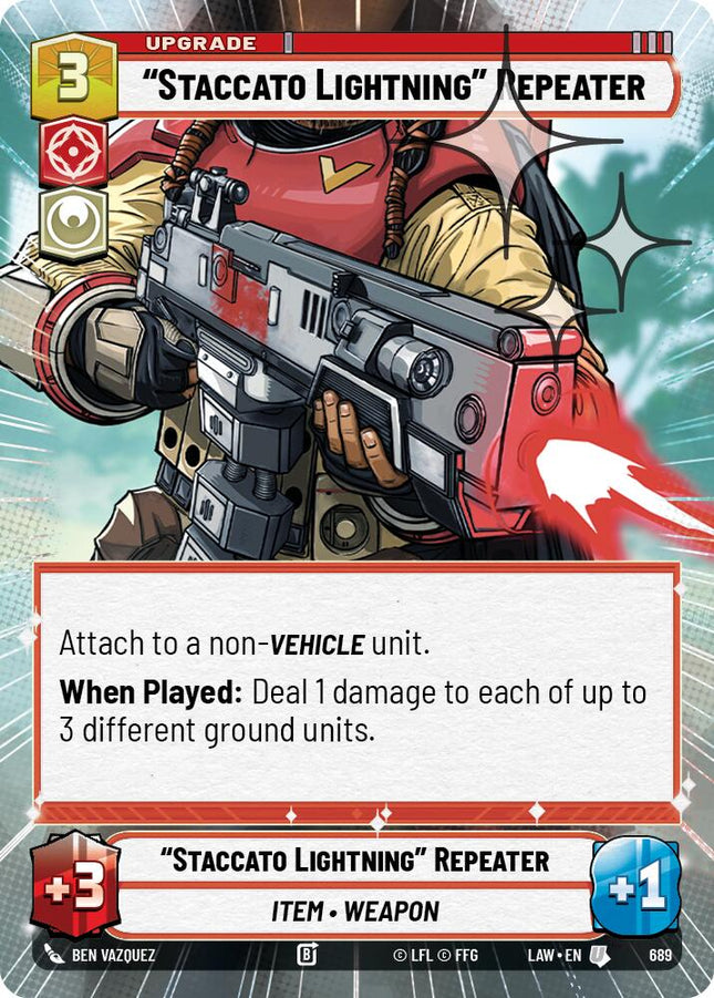 "Staccato Lightning" Repeater (689) (Hyperspace Foil) (689) [A Lawless Time]