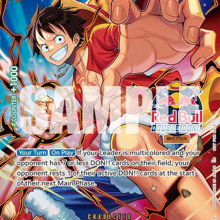Monkey.D.Luffy (Red Bull Double Don!!) (Winner) (Textured) [One Piece Promotion Cards]
