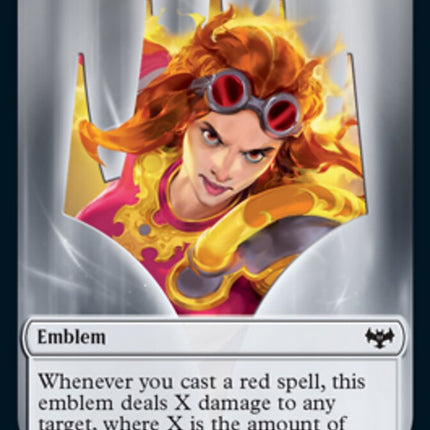 Blood // Chandra, Dressed to Kill Emblem Double-Sided Token [Innistrad: Crimson Vow Tokens]