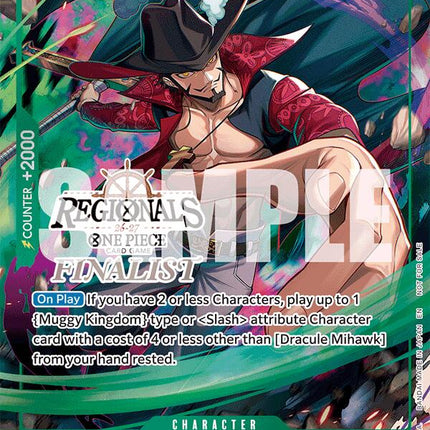 Dracule Mihawk (Regionals Finalist Card Set 26-27) [One Piece Promotion Cards]