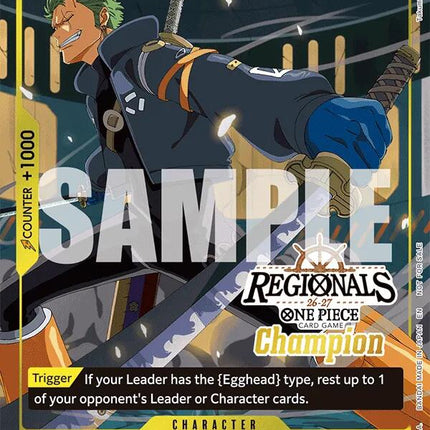 Roronoa Zoro (Regionals Champion Card Set 26-27) [One Piece Promotion Cards]