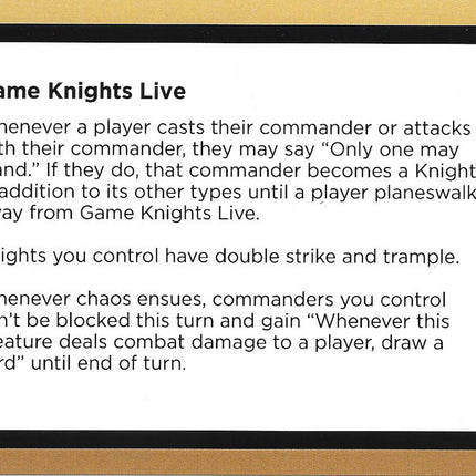 Game Knights Live (Black Lotus Unknown Planechase) [Oversize Cards]