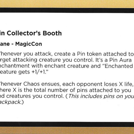 Pin Collector's Booth (Black Lotus Unknown Planechase) [Oversize Cards]