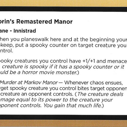 Sorin's Remastered Manor (Black Lotus Unknown Planechase) [Oversize Cards]